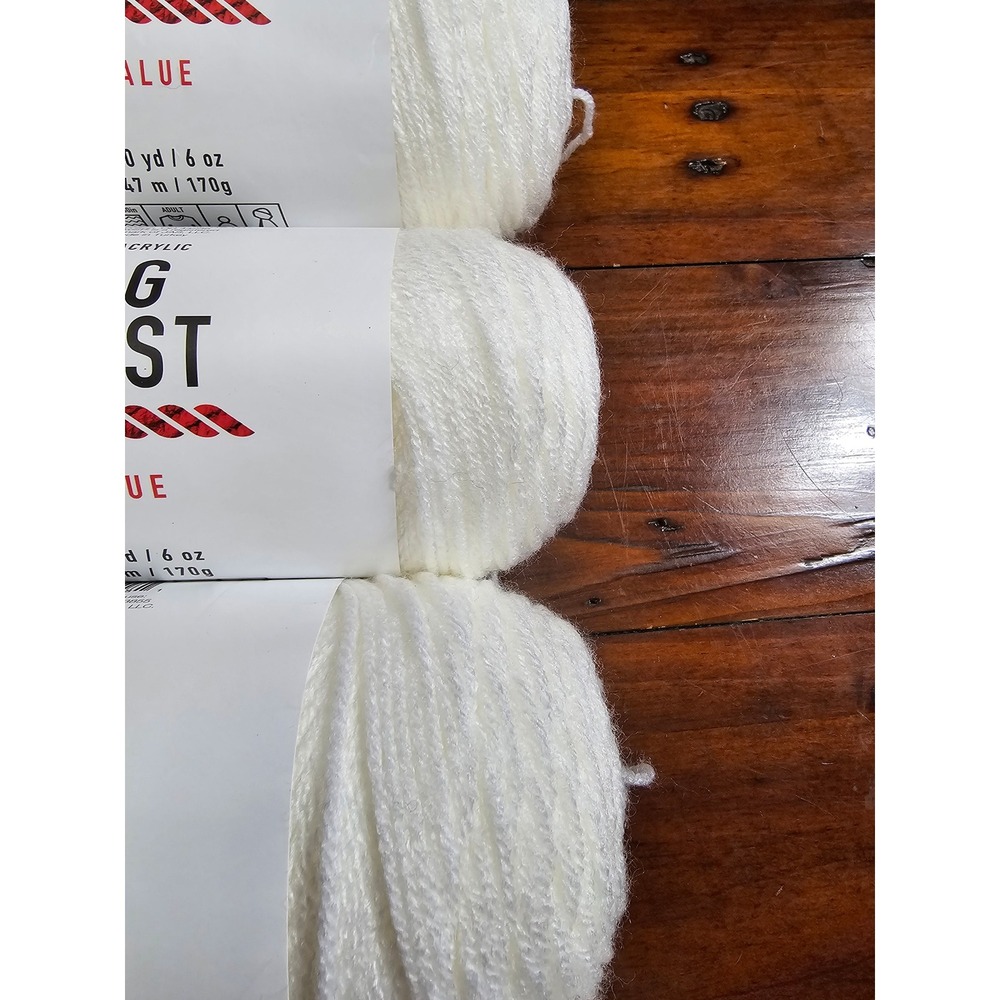 Big‎ Twist Value Acrylic Yarn White 380 Yards 6 oz Knitting Crochet Craft - Picture 6 of 6